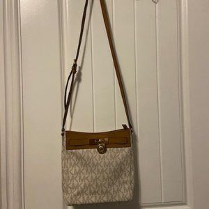 Authentic Michael Kors Beige Logo Crossbody Purse